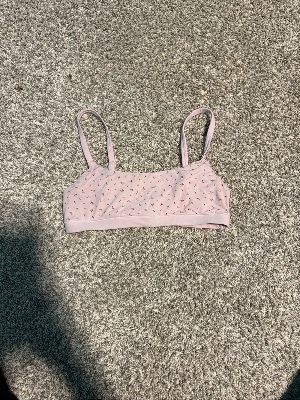 SKIMS Light Pink Floral Crop Bralette